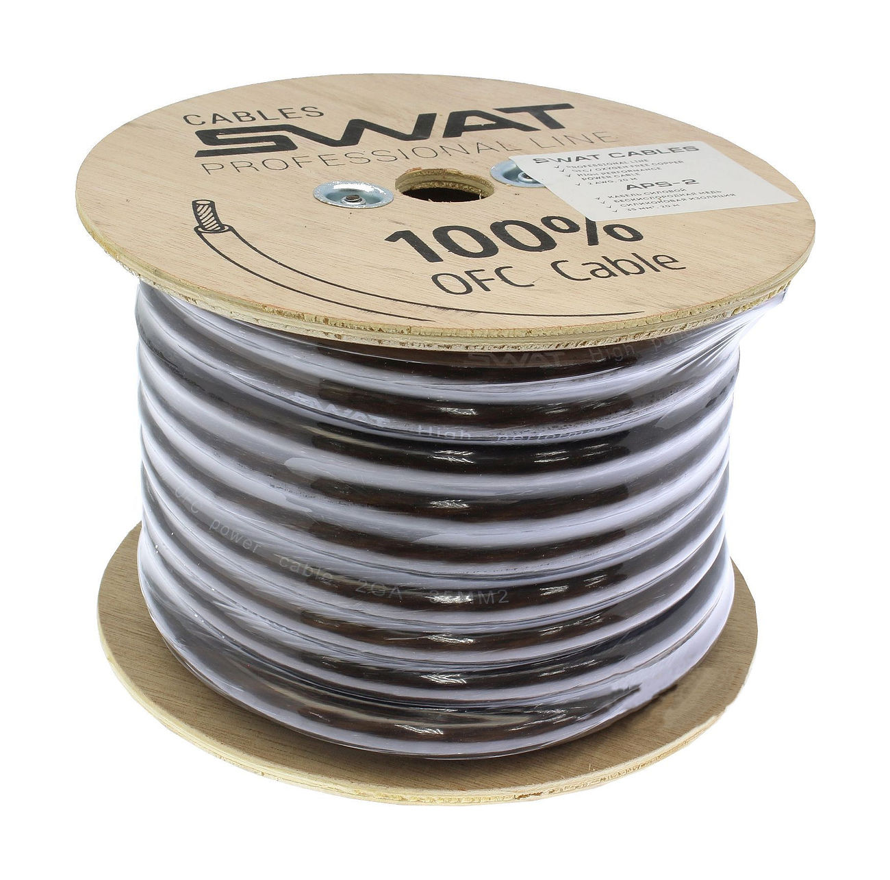 Кабель силовой SWAT APS-02B (0 AWG, черный)