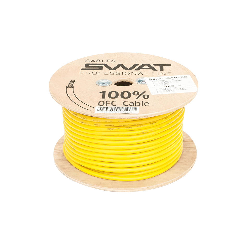 Кабель силовой SWAT APS-085Y (8AWG, желтый)